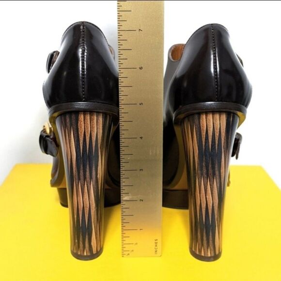NIB FENDI Platform Monk Strap Leather Ankle Boots 37 - Picture 5 of 10